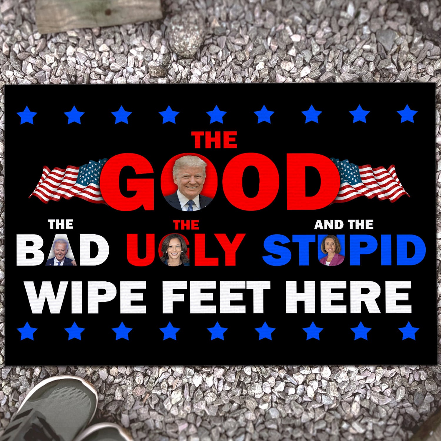 3KT. The Good The Bad The Ugly Stupid Doormat Doormat mockup 13