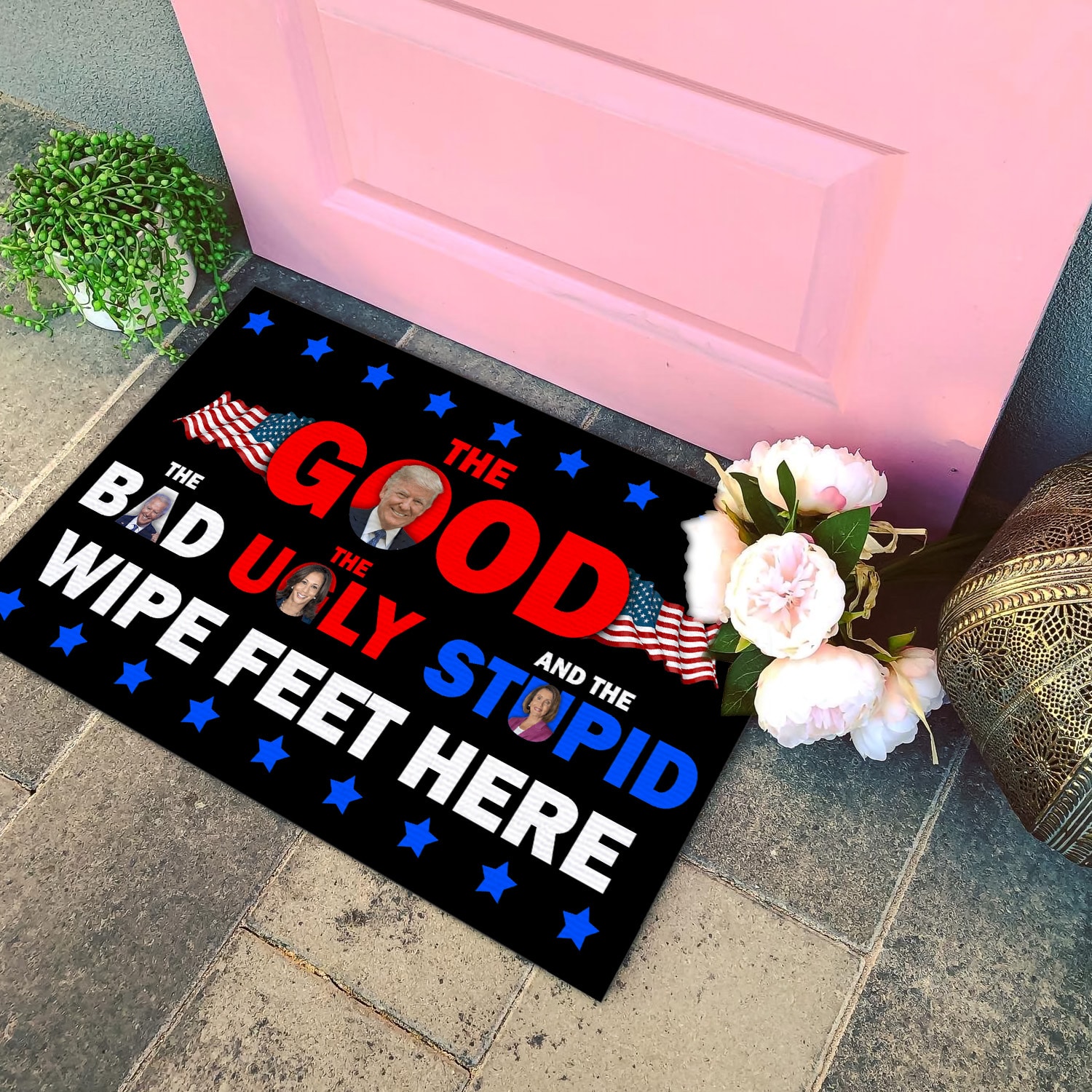3KT. The Good The Bad The Ugly Stupid Doormat Doormat mockup 4