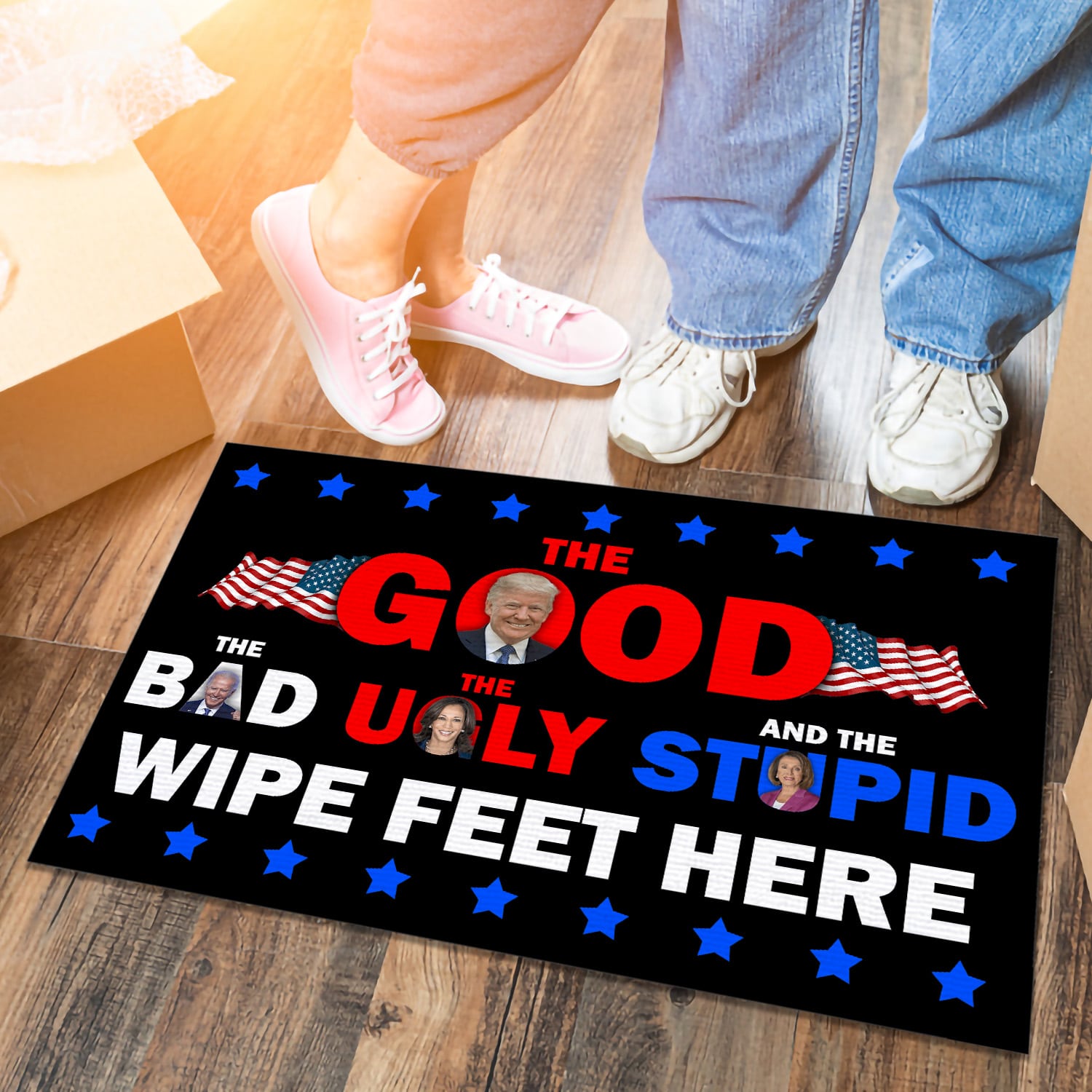 3KT. The Good The Bad The Ugly Stupid Doormat Doormat mockup 6