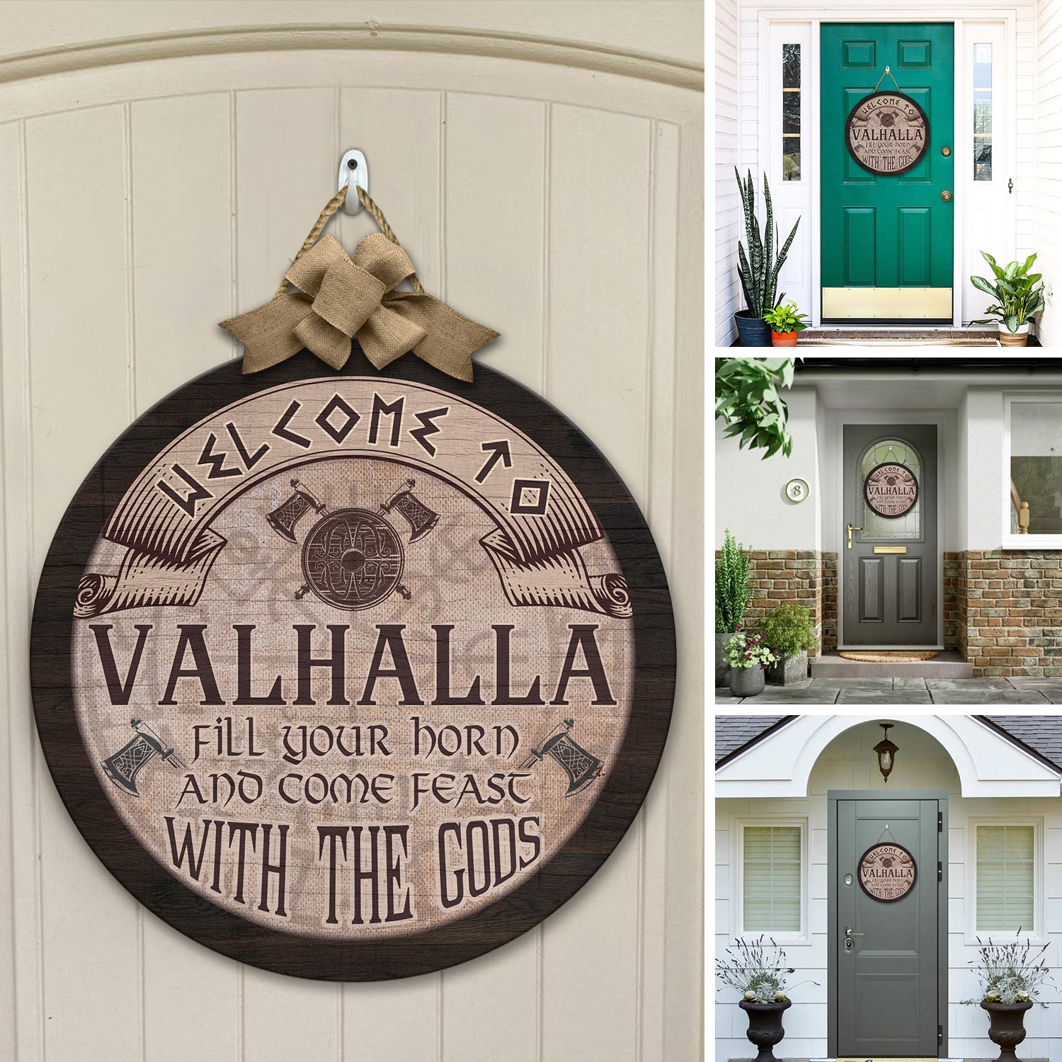 4LV. Welcome to Valhalla (Circle Door Sign) (1) Door Sign Mockup 12