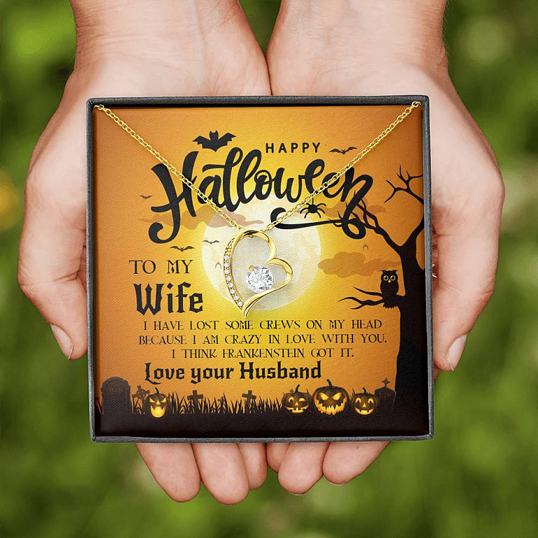Personalized To My Ghoulmate Soulmate Crazy In Love With You Halloween Couple Forever Love Necklace - To My Boo Halloween Necklace
