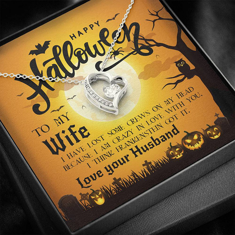 Personalized To My Ghoulmate Soulmate Crazy In Love With You Halloween Couple Forever Love Necklace - To My Boo Halloween Necklace