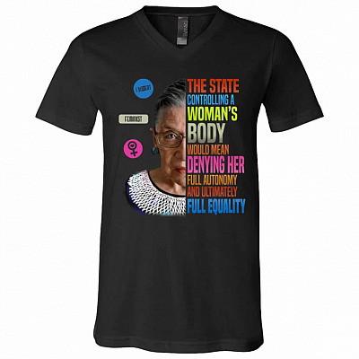 The State Controlling Tshirt, Black, V-Neck T-Shirt