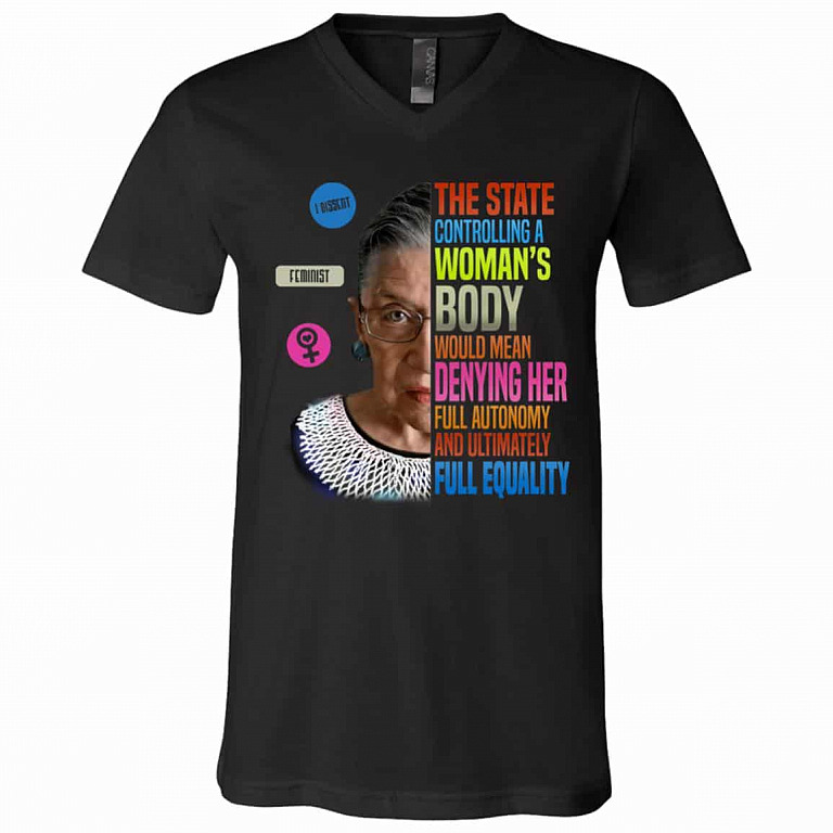 The State Controlling Tshirt, Black, V-Neck T-Shirt
