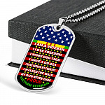 I Am A Veteran I Love Freedom I Wore Dog Tags I Have A DD-214 I Have Served My Country Dog Tag Pendant Necklace