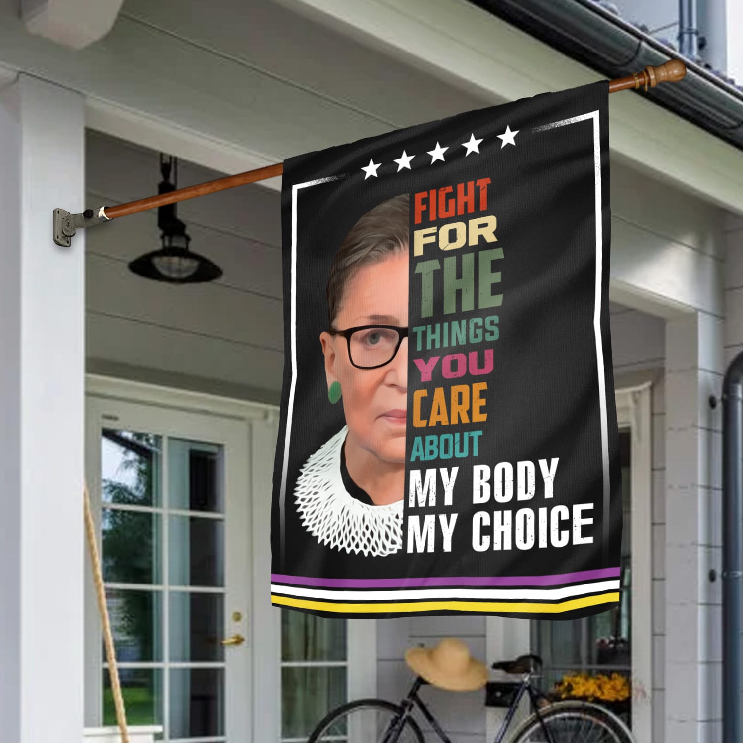 Fight for the things my body my choice House Flag Mockup 1