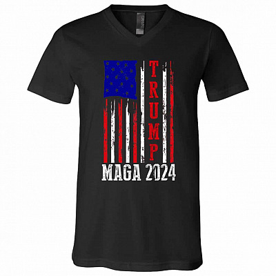 trump t, Black, V-Neck T-Shirt