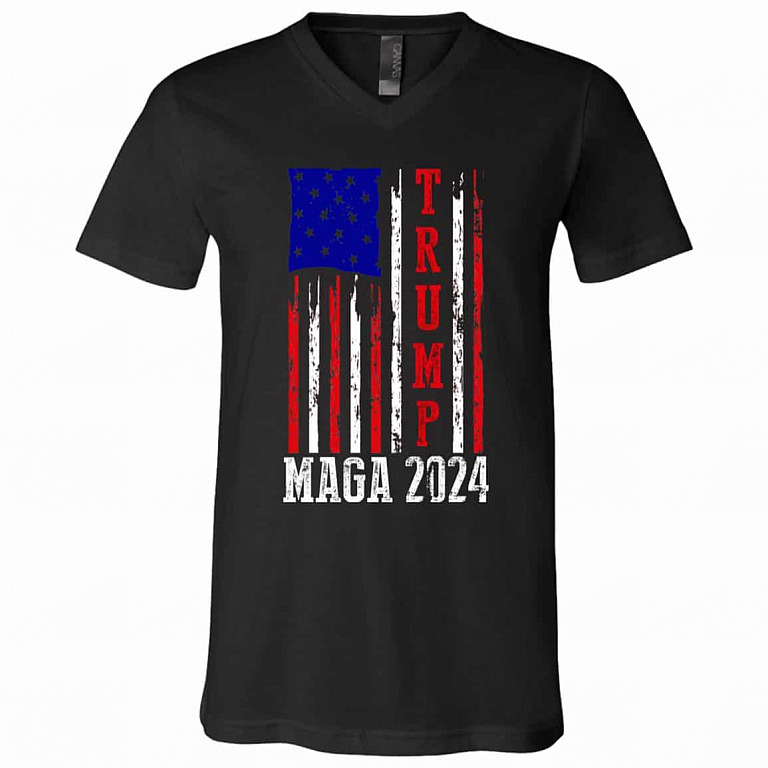 trump t, Black, V-Neck T-Shirt