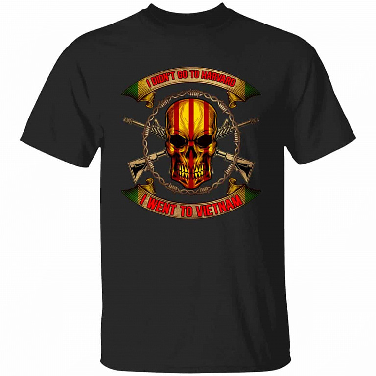 1VT. Didn't Go To Harvard Vietnam, Black, Unisex T-Shirt