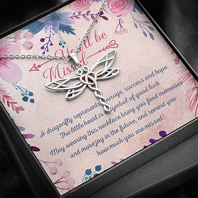 You'll Be Missed A Dragonfly Represents Courage Success And Hope Dragonfly Necklace - Gift for Coworker Leaving for New Job