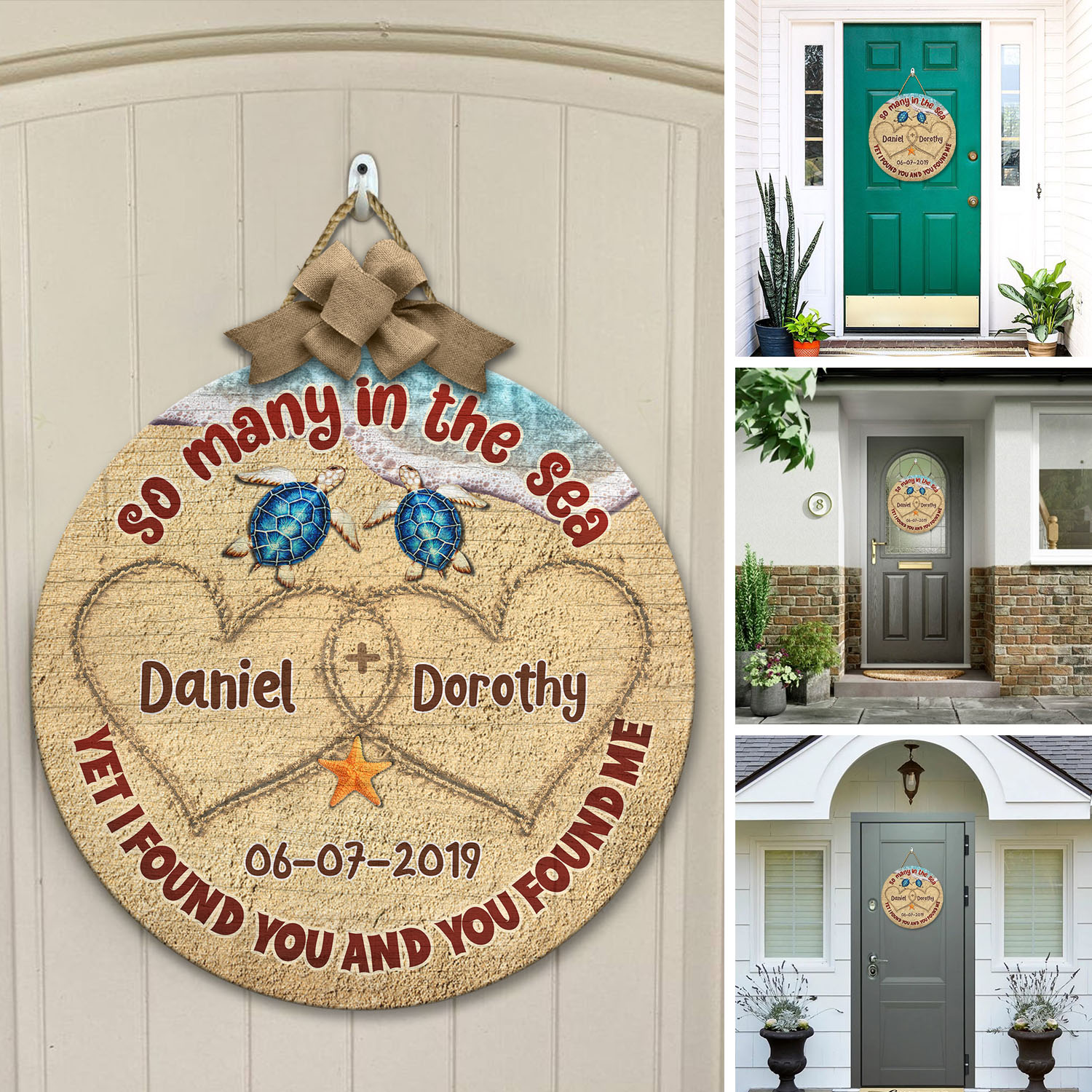 6VT. So Many In The Sea Turtle (Sample Design) Door Sign Mockup 12