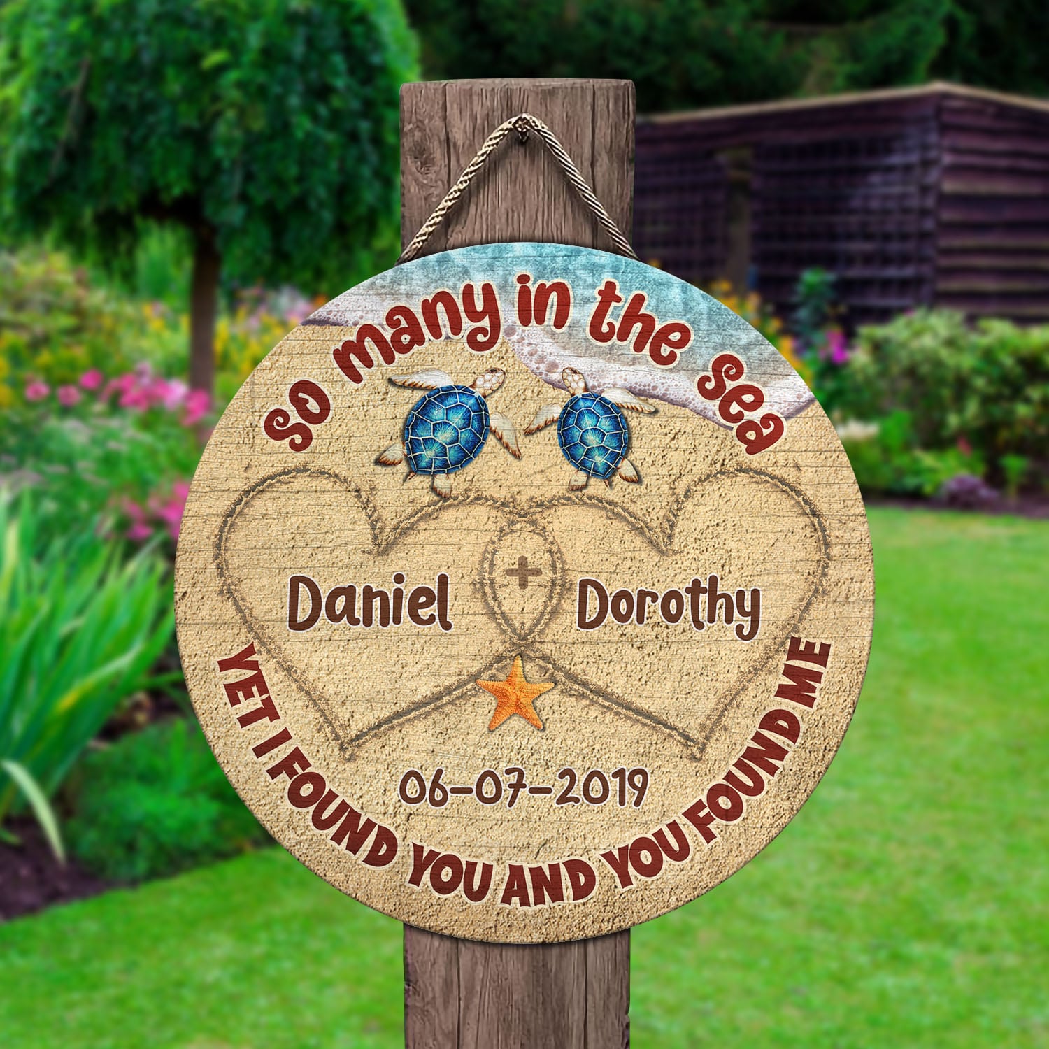 6VT. So Many In The Sea Turtle (Sample Design) Door Sign Mockup 2