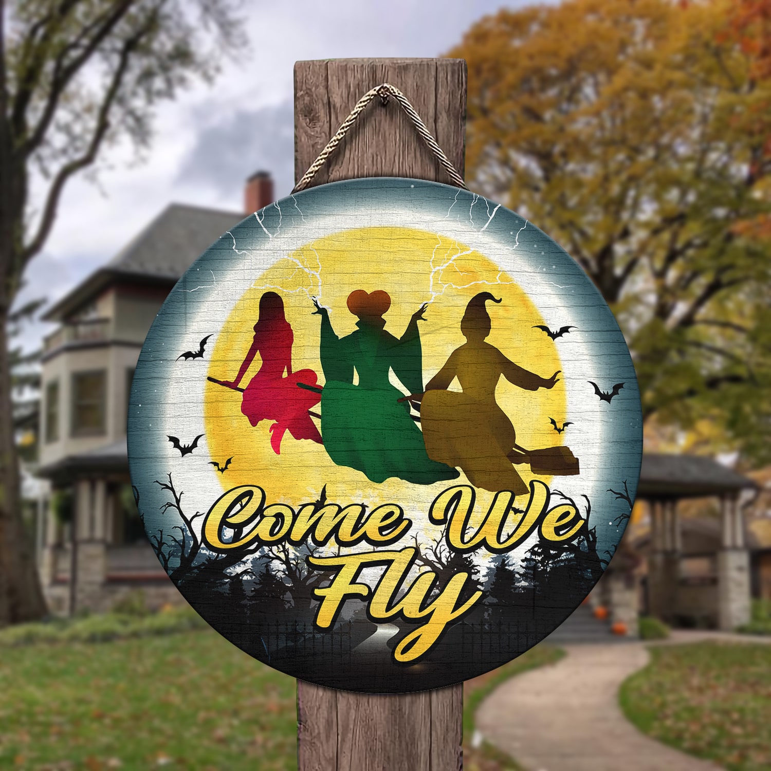 4. Come We fLY (3) Door Sign Mockup 3