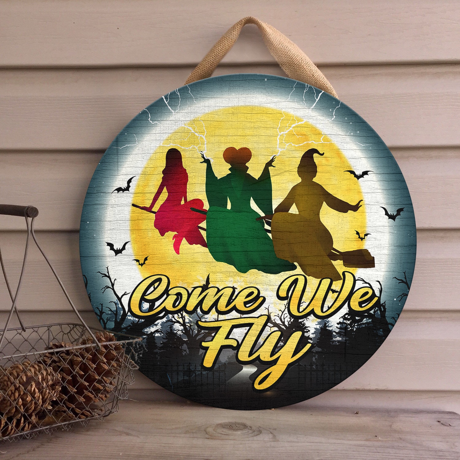 4. Come We fLY (3) Door Sign Mockup 4
