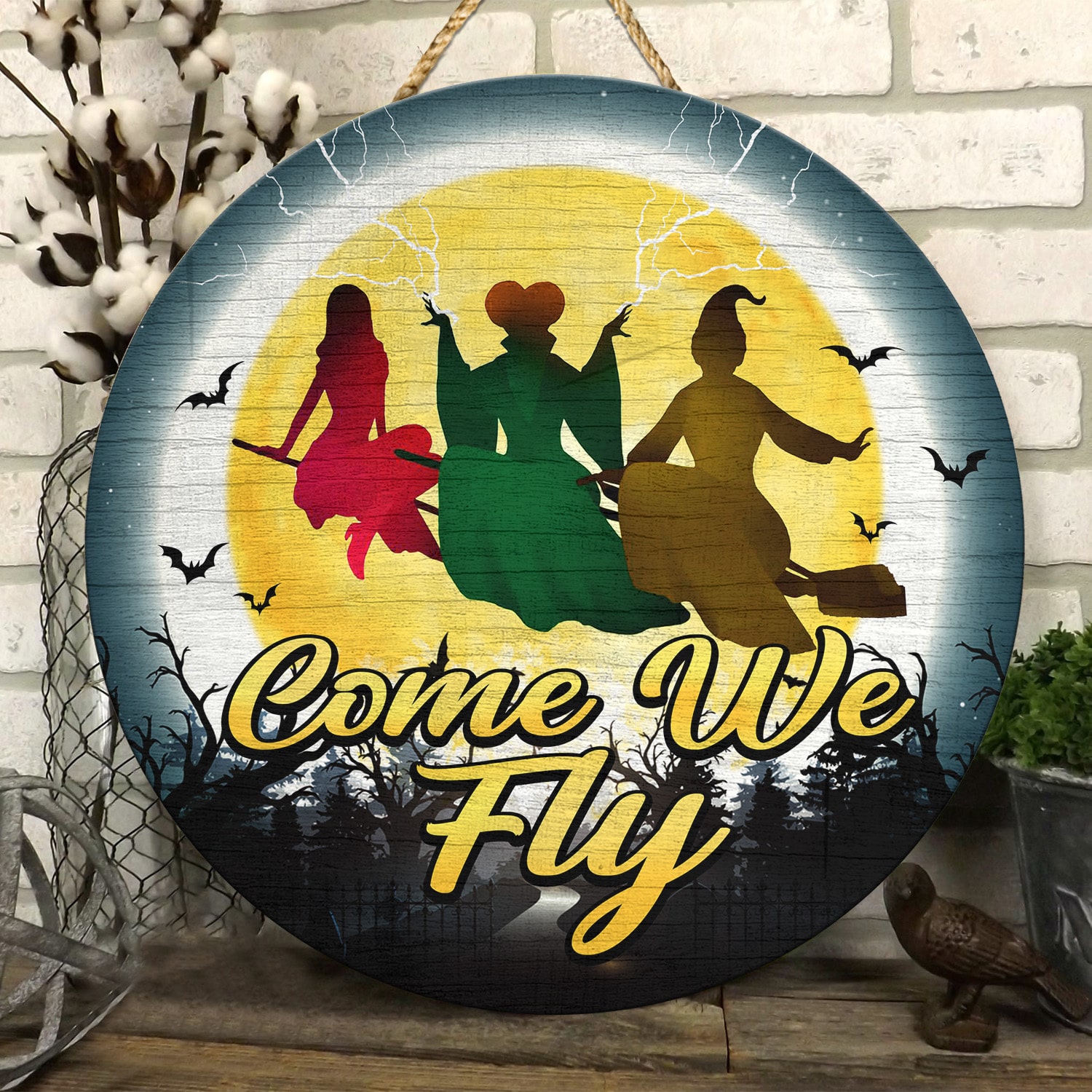 4. Come We fLY (3) Door Sign Mockup 6