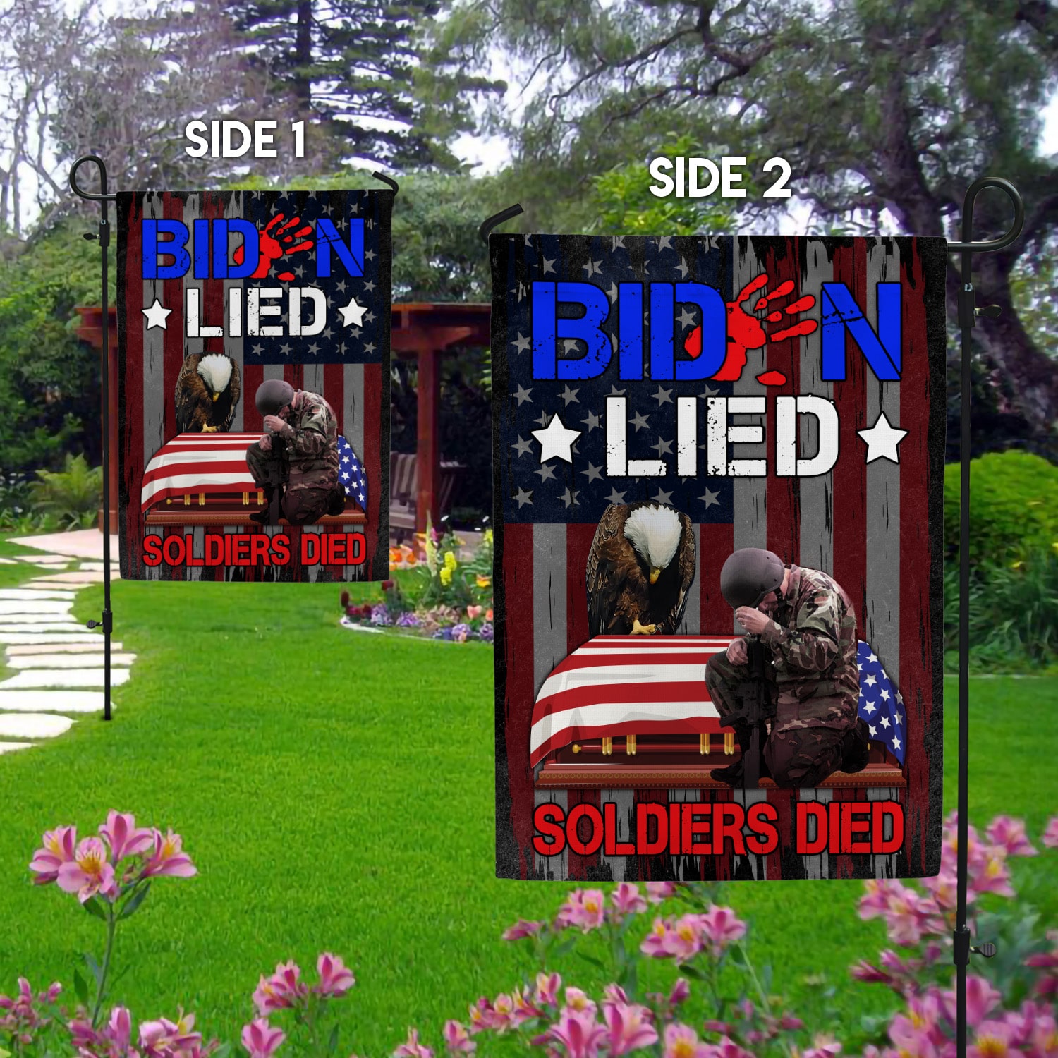 2NH. Uu tien.Biden Lied Garden Flag Mockup 2 Side-1