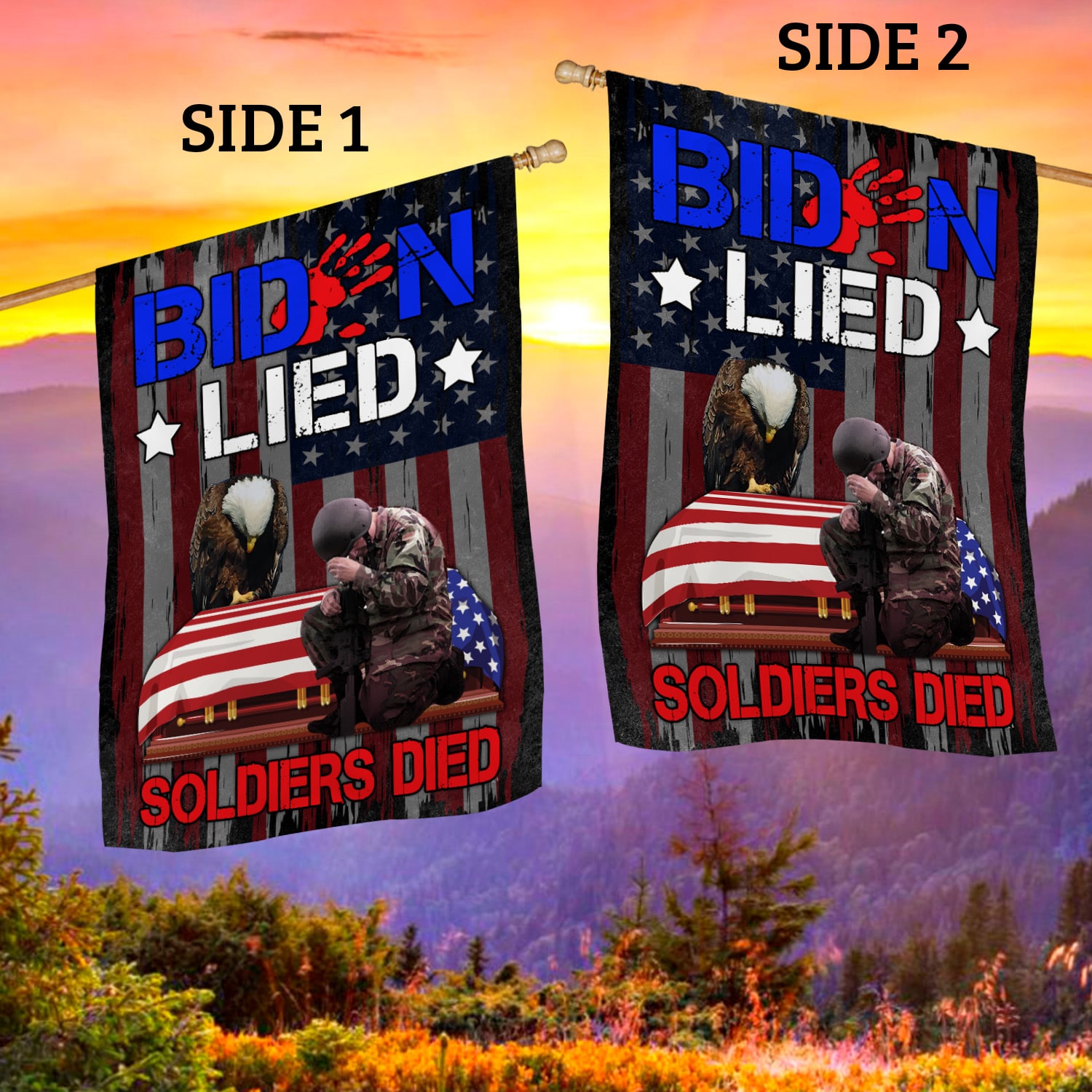 2NH. Uu tien.Biden Lied House Flag Mockup 2 Side