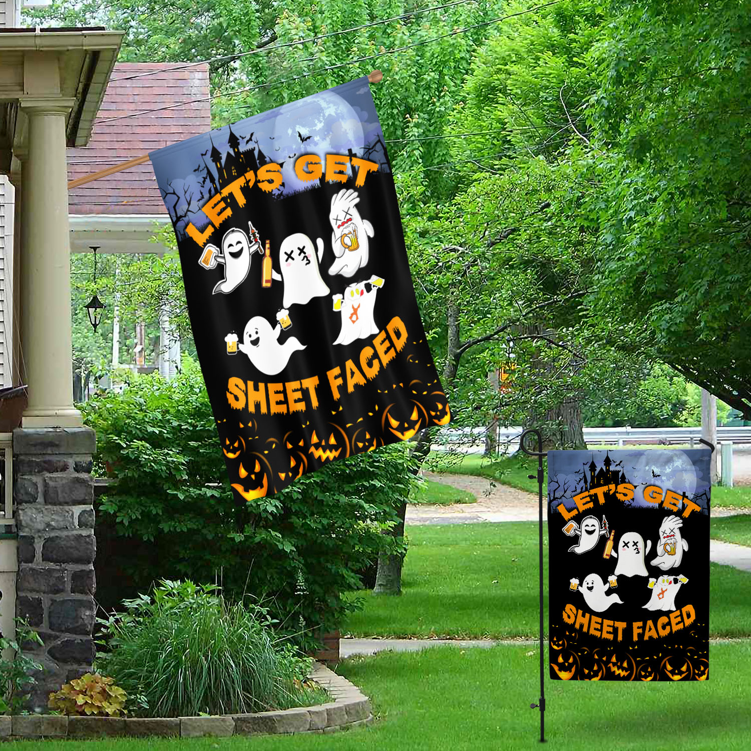 8BN. Let's Get Sheet Faced 30x40 Garden & House Mockup 1