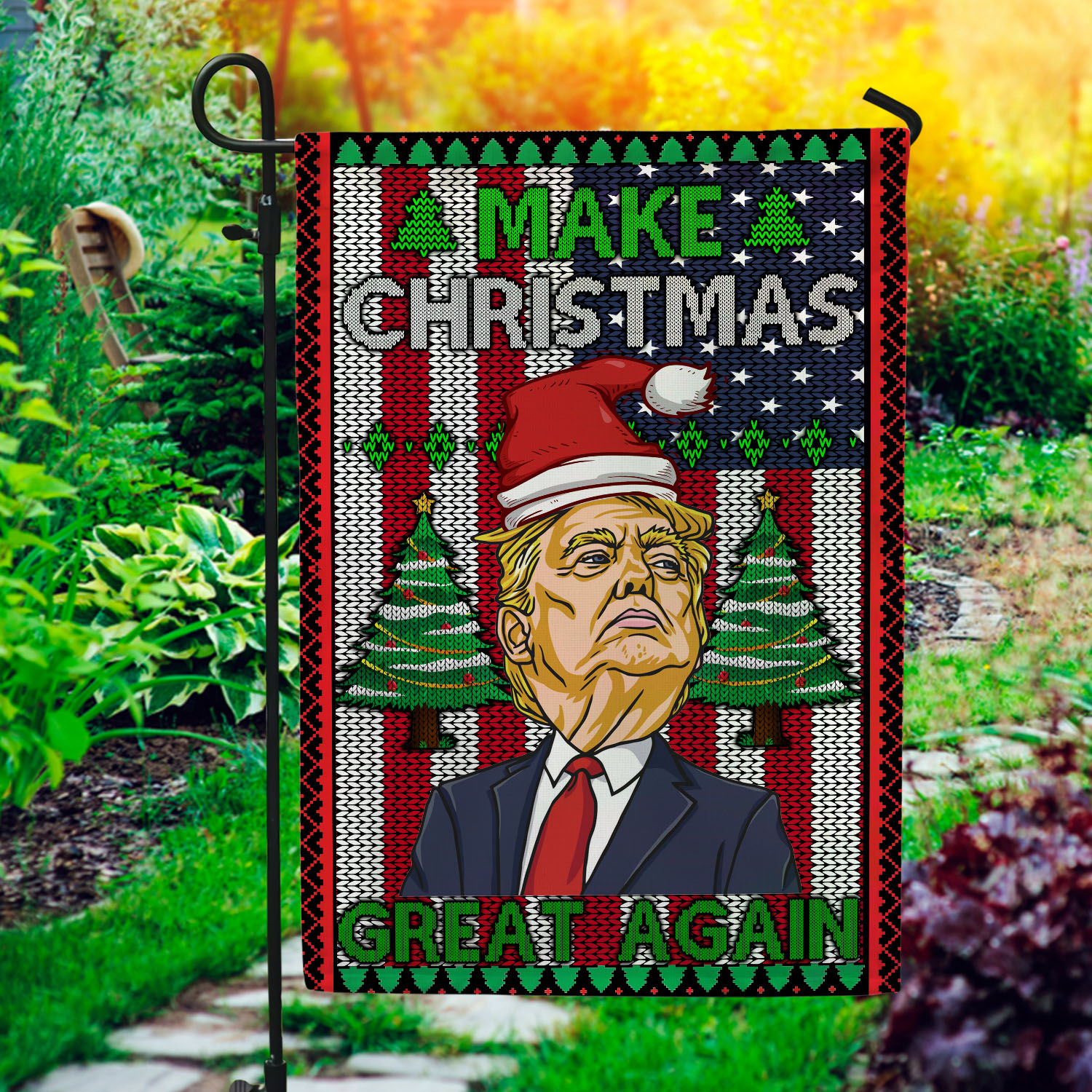 6BN. Make Christmas Great Again Side 1 30x40 Garden Flag Mockup 1