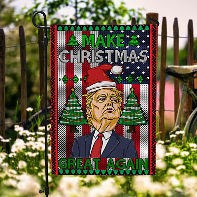 Trump Make Christmas Great Again Outdoor Indoor Garden Flag - House Flag - Wall Flag - Trump Christmas Flag