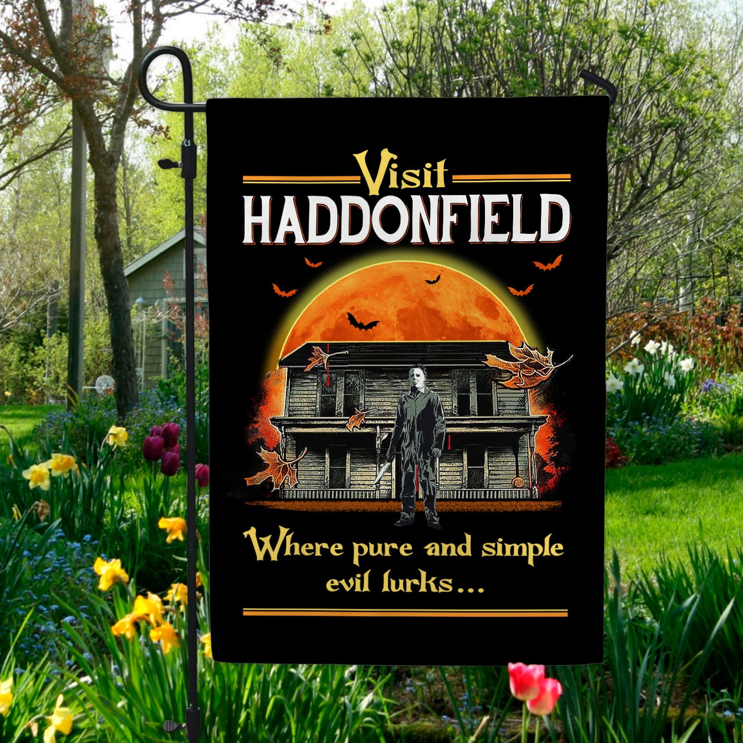 10BN. Visit Haddonfield 30x40 Garden Flag Mockup 5