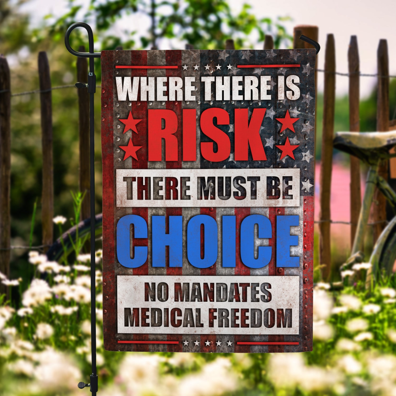 8NH. No Mandates Garden Flag Mockup 6