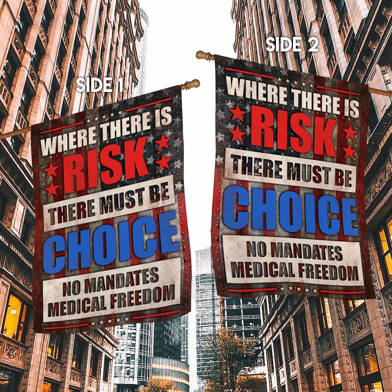 8NH. No Mandates House Flag Mockup 2 Side-1