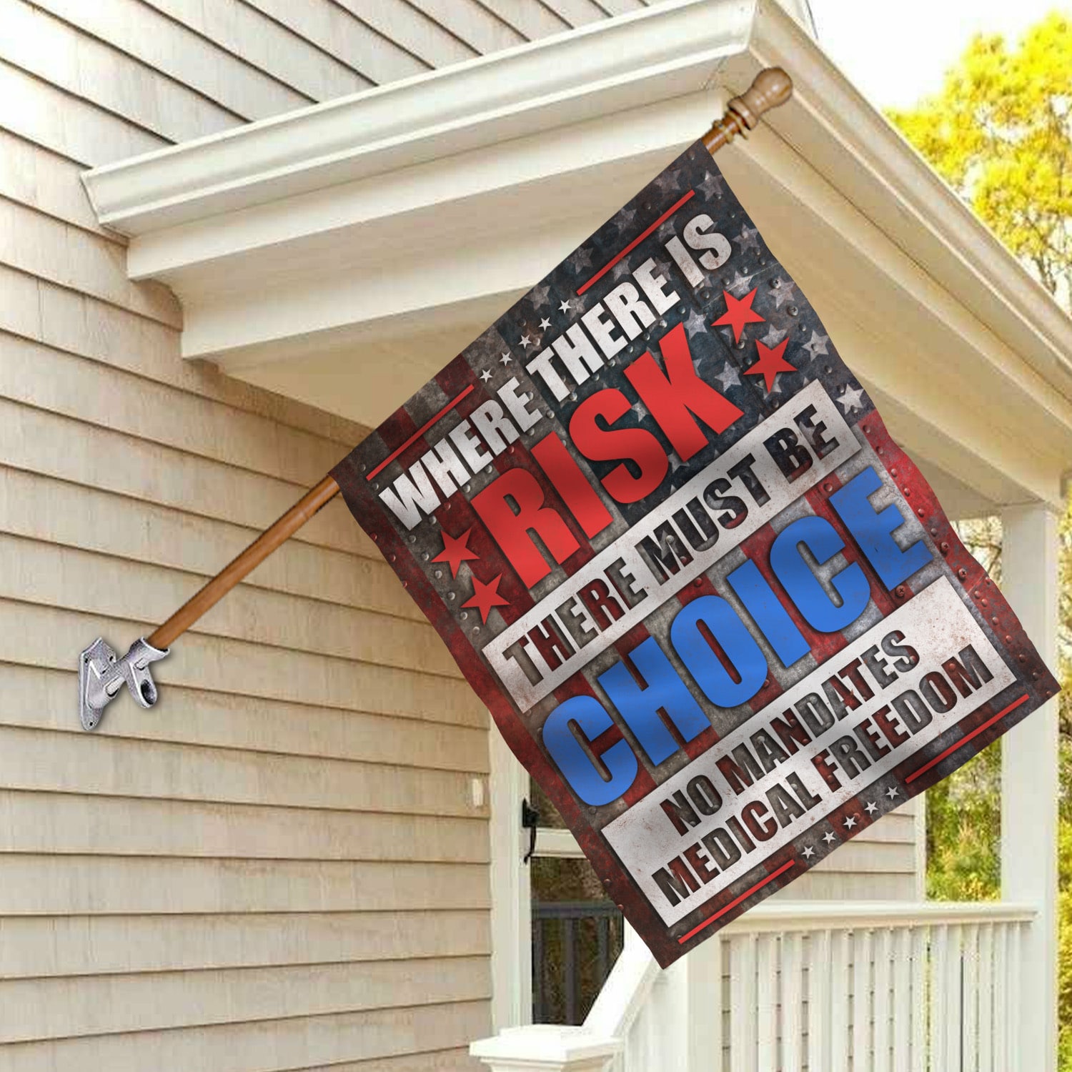 8NH. No Mandates House Flag Mockup 2