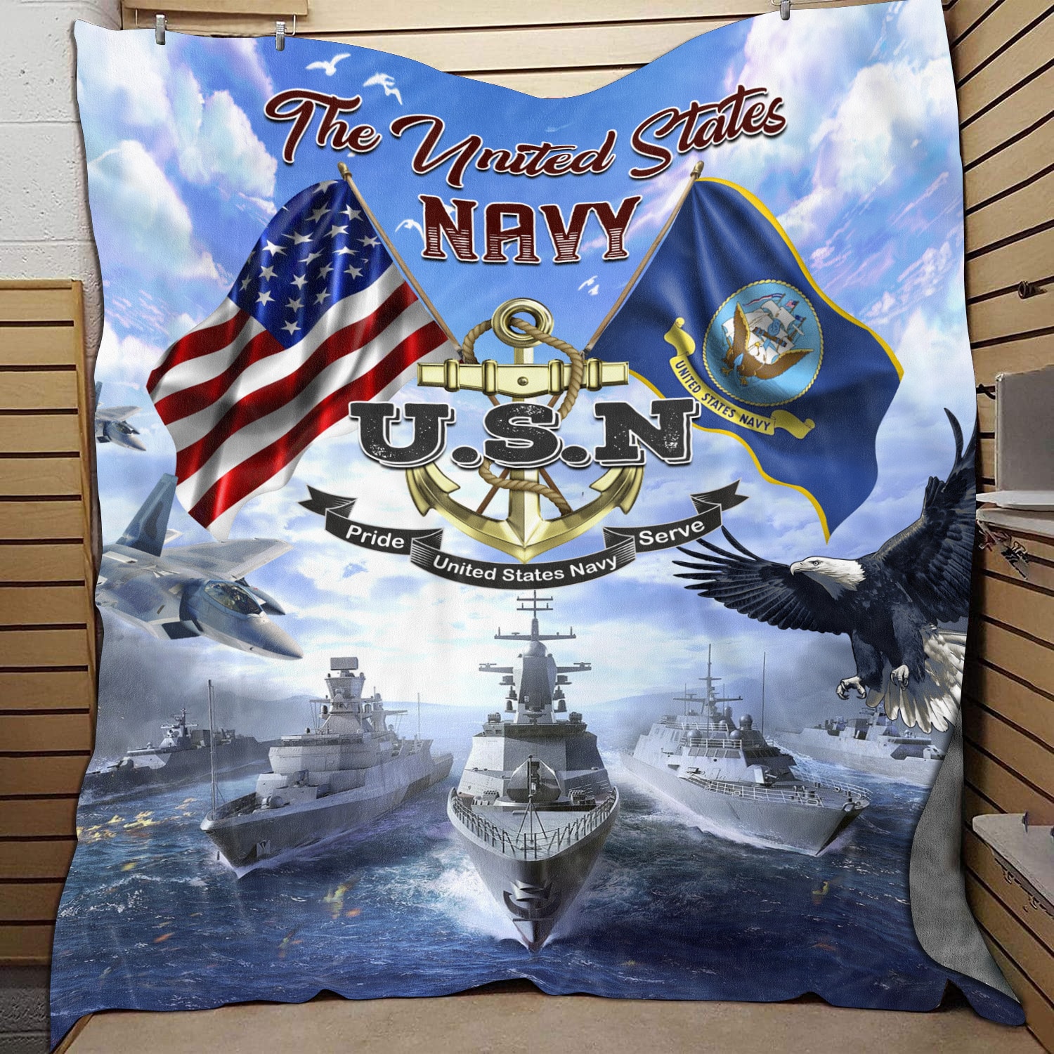4NH. United States Navy Blanket Blanket Mockup 9