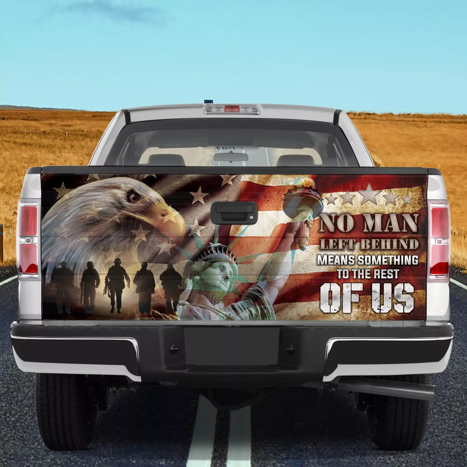 5KT. No Man Left Behind Tailgate Wrap Mockup 10