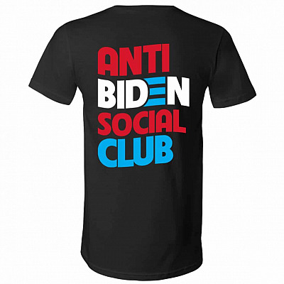 1Th U?U TIE?N. Anti Biden Social Club Tee, Black, V-Neck T-Shirt