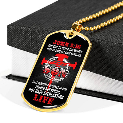 For God So Loved The World That He Gave His Only Begotten Son Dog Tag Pendant Necklace