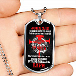 For God So Loved The World That He Gave His Only Begotten Son Dog Tag Pendant Necklace