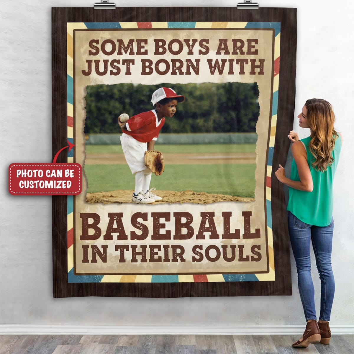 1VT. Baseball Some Boys Are Just Born blanket mk3