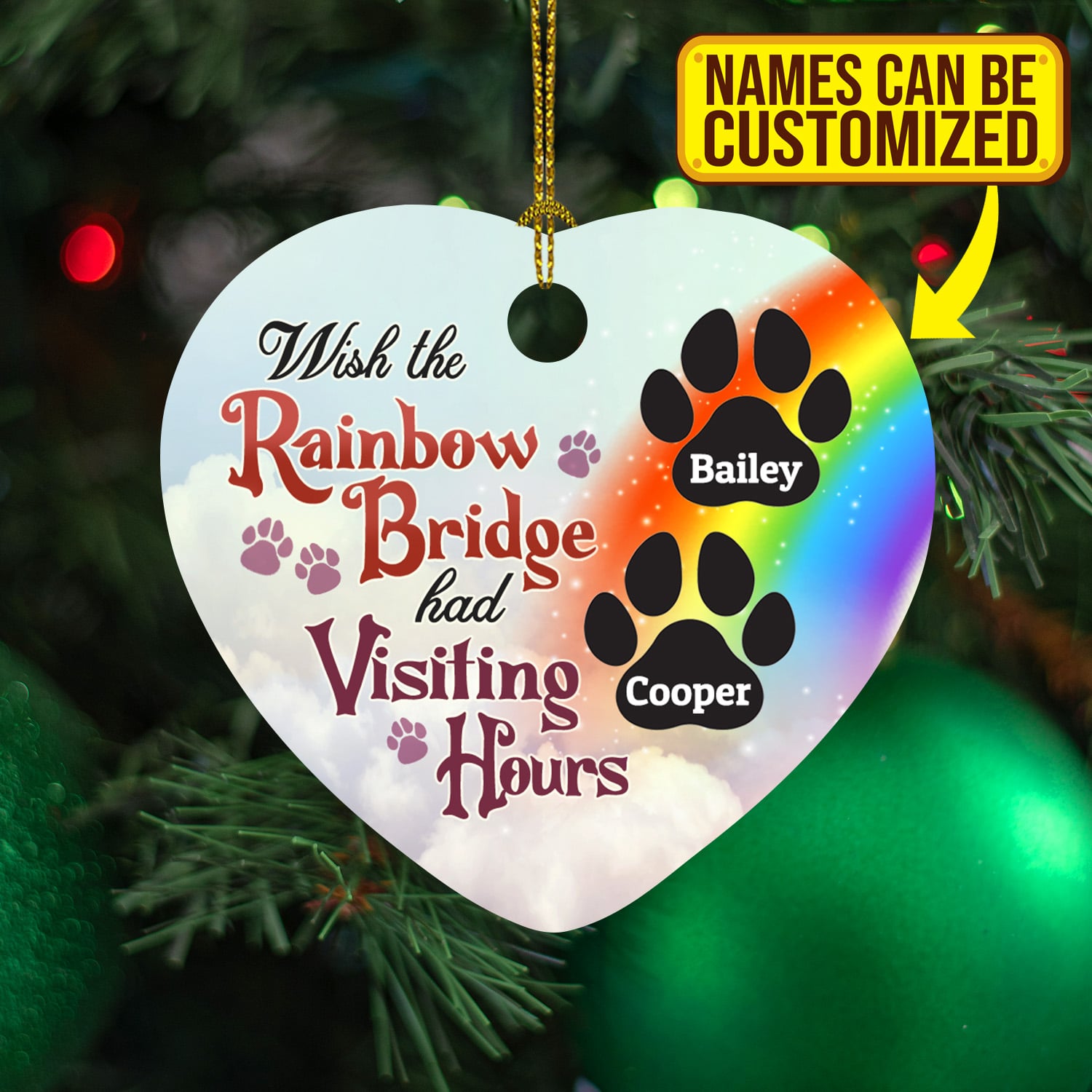 5VT. Dog Wish The Rainbow Bridge ornament mk1