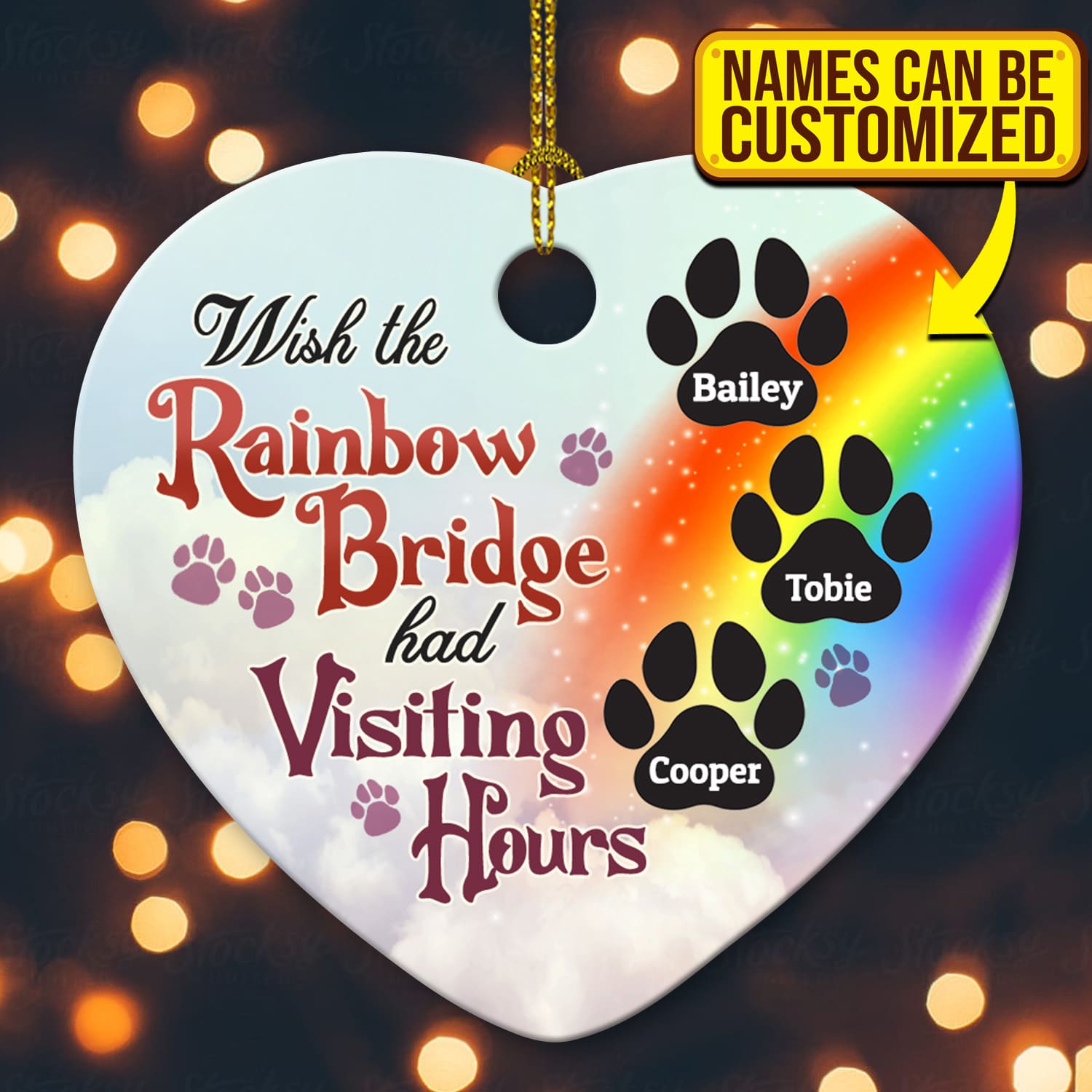 5VT. Dog Wish The Rainbow Bridge ornament mk2
