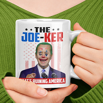 Alternative view of The Joe-ker That Ruining America Funny Clown Biden Coffee Mug - Water Bottle - Beer Stein