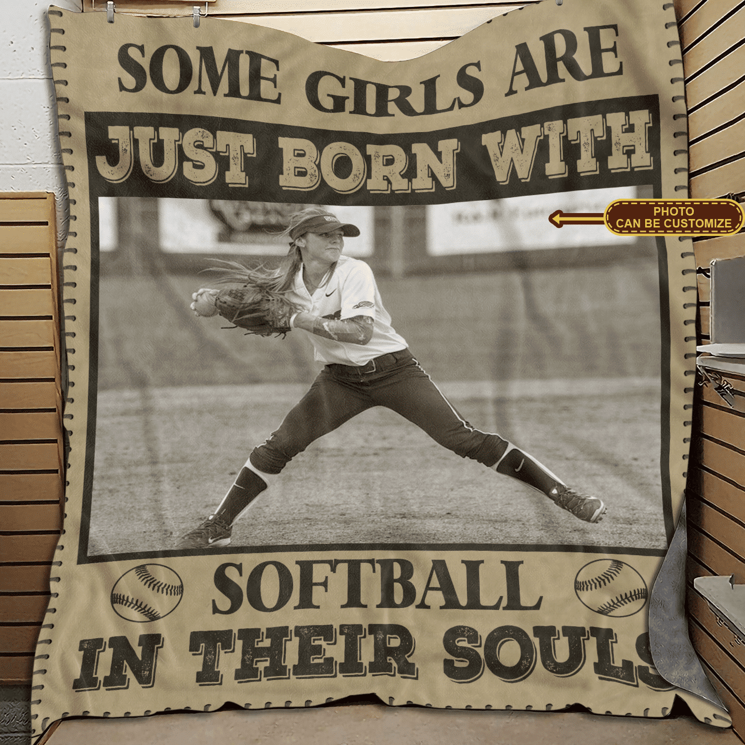 10VT. Softball Some Girls Are Just Born blanket mk3