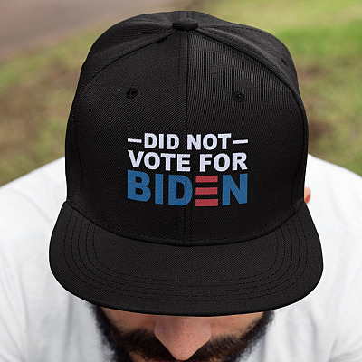 Alternative view of Did Not Vote For Biden Twill Cap - High-Profile Snapback Hat - Anti Biden Hat