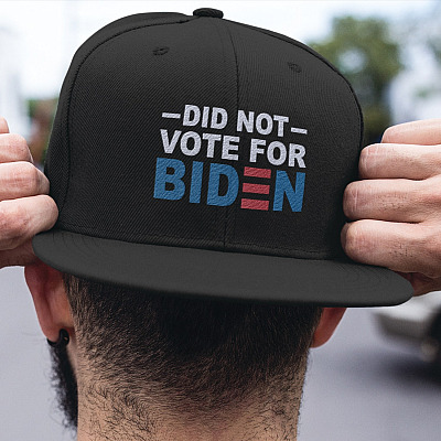 Did Not Vote For Biden Twill Cap - High-Profile Snapback Hat - Anti Biden Hat