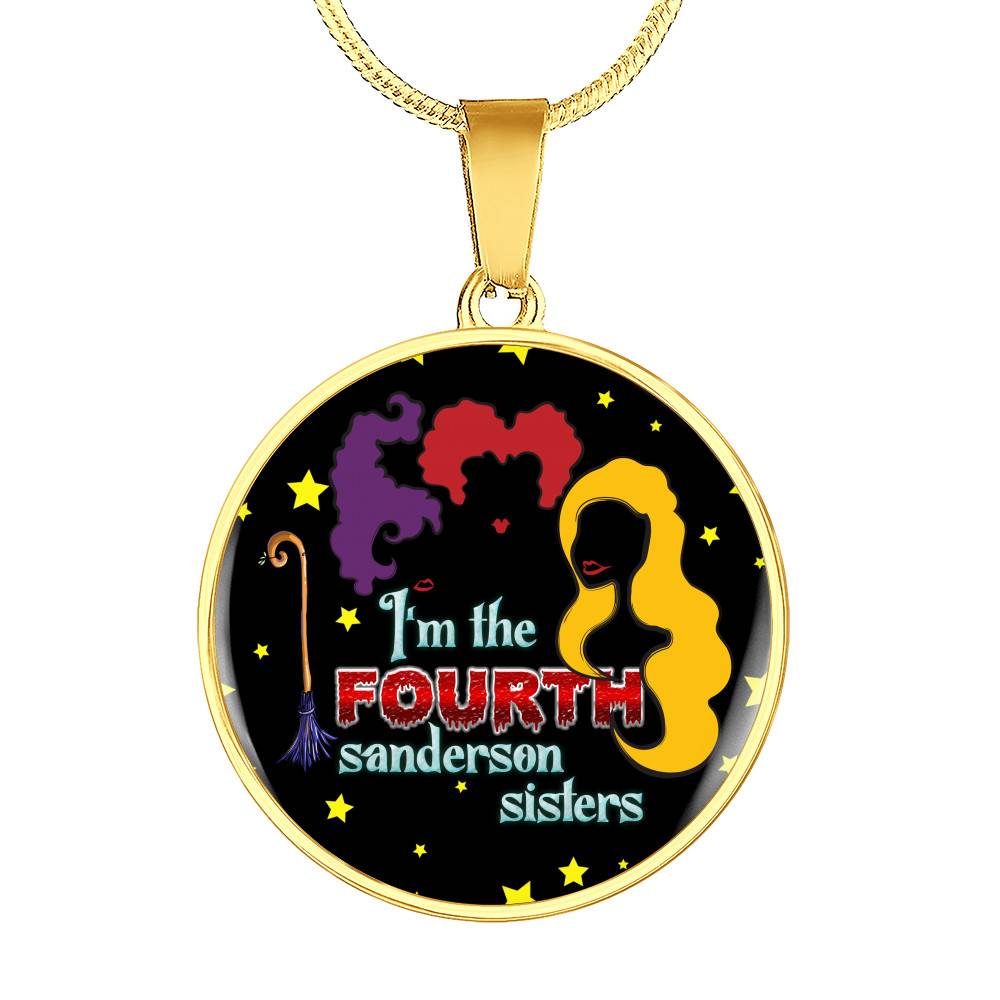 Hocus Pocus I Am The Fourth Sanderson Sisters Circle Pendant Necklace-Bangle - Funny Halloween Witch Necklace - Circle Luxury Necklace (Gold Plated) Hocus Pocus I Am The Fourth Sanderson Sisters Circle Pendant Necklace-Bangle - Funny Halloween Witch Necklace - Circle Luxury Necklace (Gold Plated)