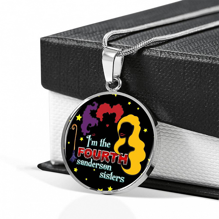 Hocus Pocus I Am The Fourth Sanderson Sisters Circle Pendant Necklace-Bangle - Funny Halloween Witch Necklace