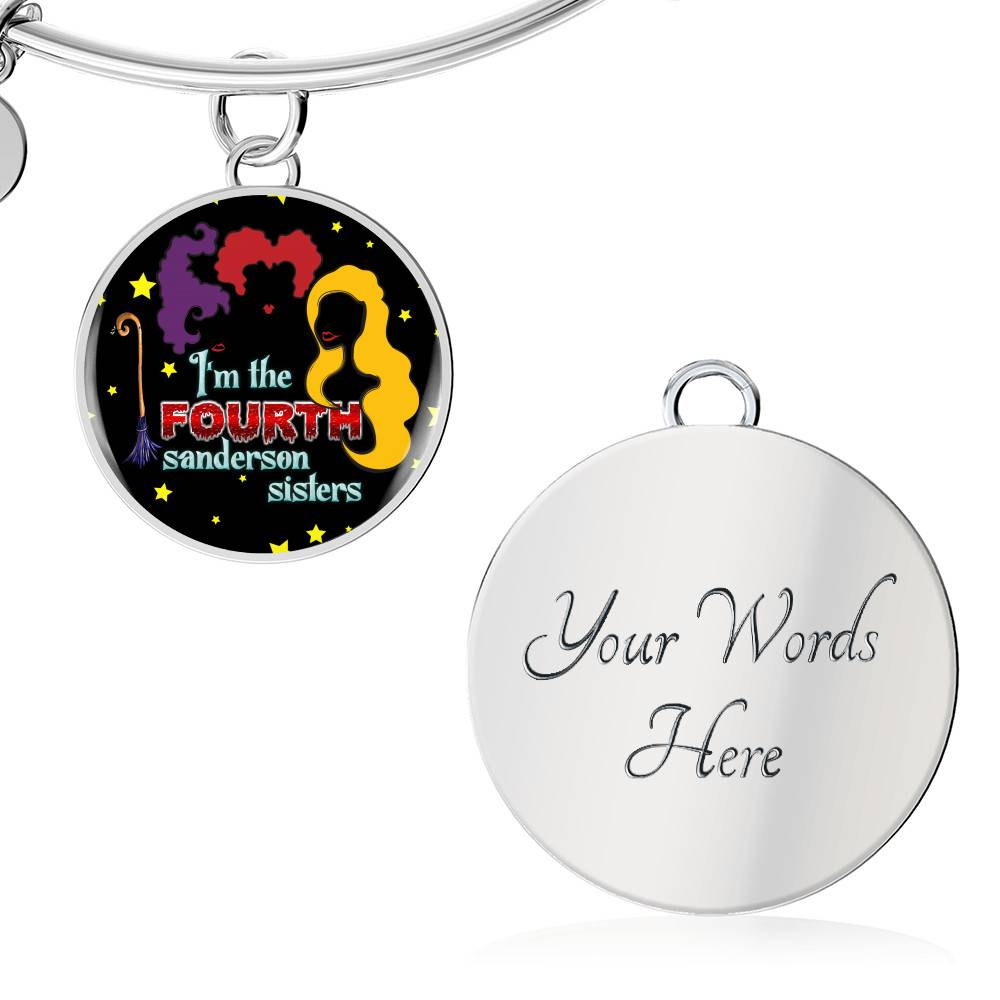 Hocus Pocus I Am The Fourth Sanderson Sisters Circle Pendant Necklace-Bangle - Funny Halloween Witch Necklace Hocus Pocus I Am The Fourth Sanderson Sisters Circle Pendant Necklace-Bangle - Funny Halloween Witch Necklace