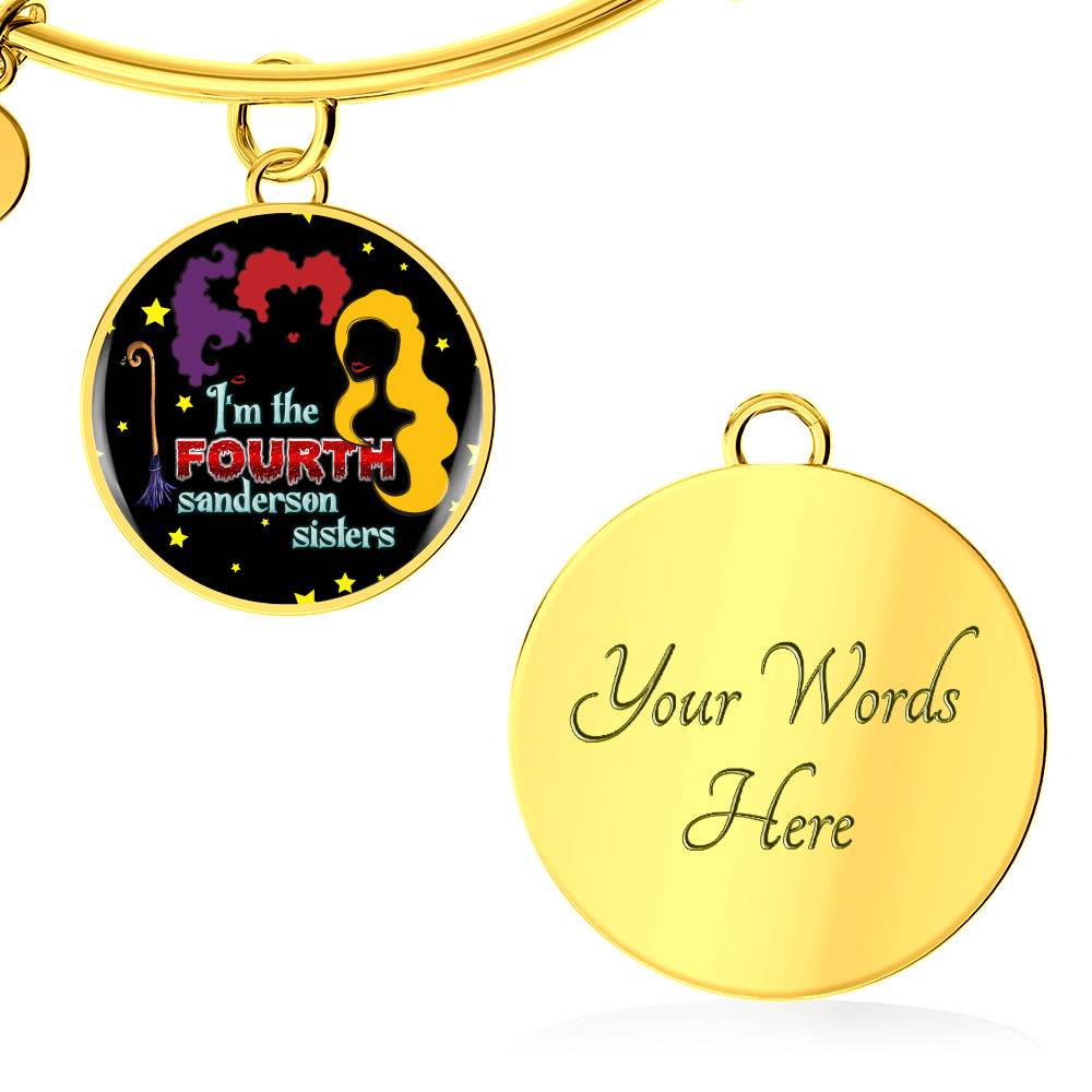 Hocus Pocus I Am The Fourth Sanderson Sisters Circle Pendant Necklace-Bangle - Funny Halloween Witch Necklace Hocus Pocus I Am The Fourth Sanderson Sisters Circle Pendant Necklace-Bangle - Funny Halloween Witch Necklace