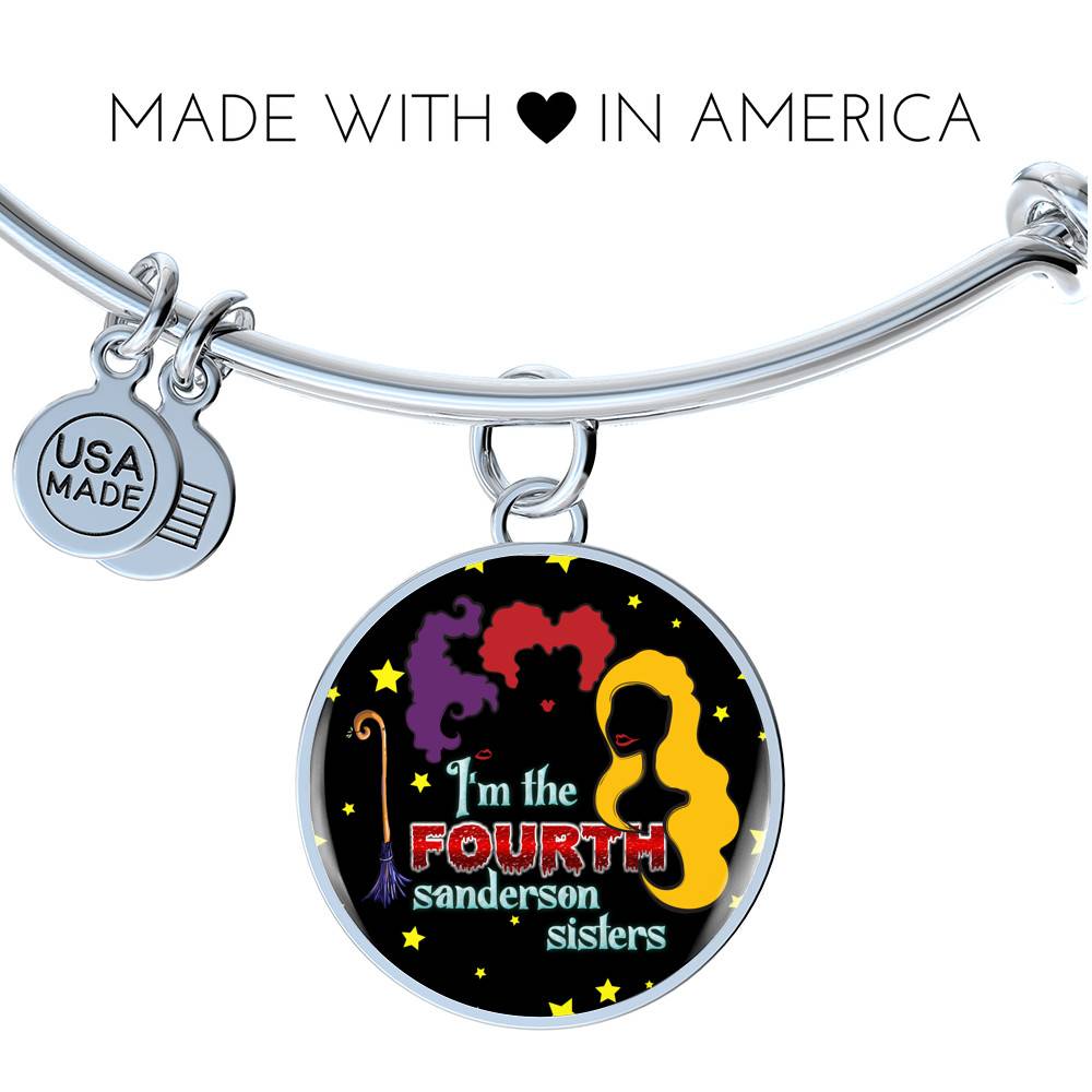 Hocus Pocus I Am The Fourth Sanderson Sisters Circle Pendant Necklace-Bangle - Funny Halloween Witch Necklace Hocus Pocus I Am The Fourth Sanderson Sisters Circle Pendant Necklace-Bangle - Funny Halloween Witch Necklace