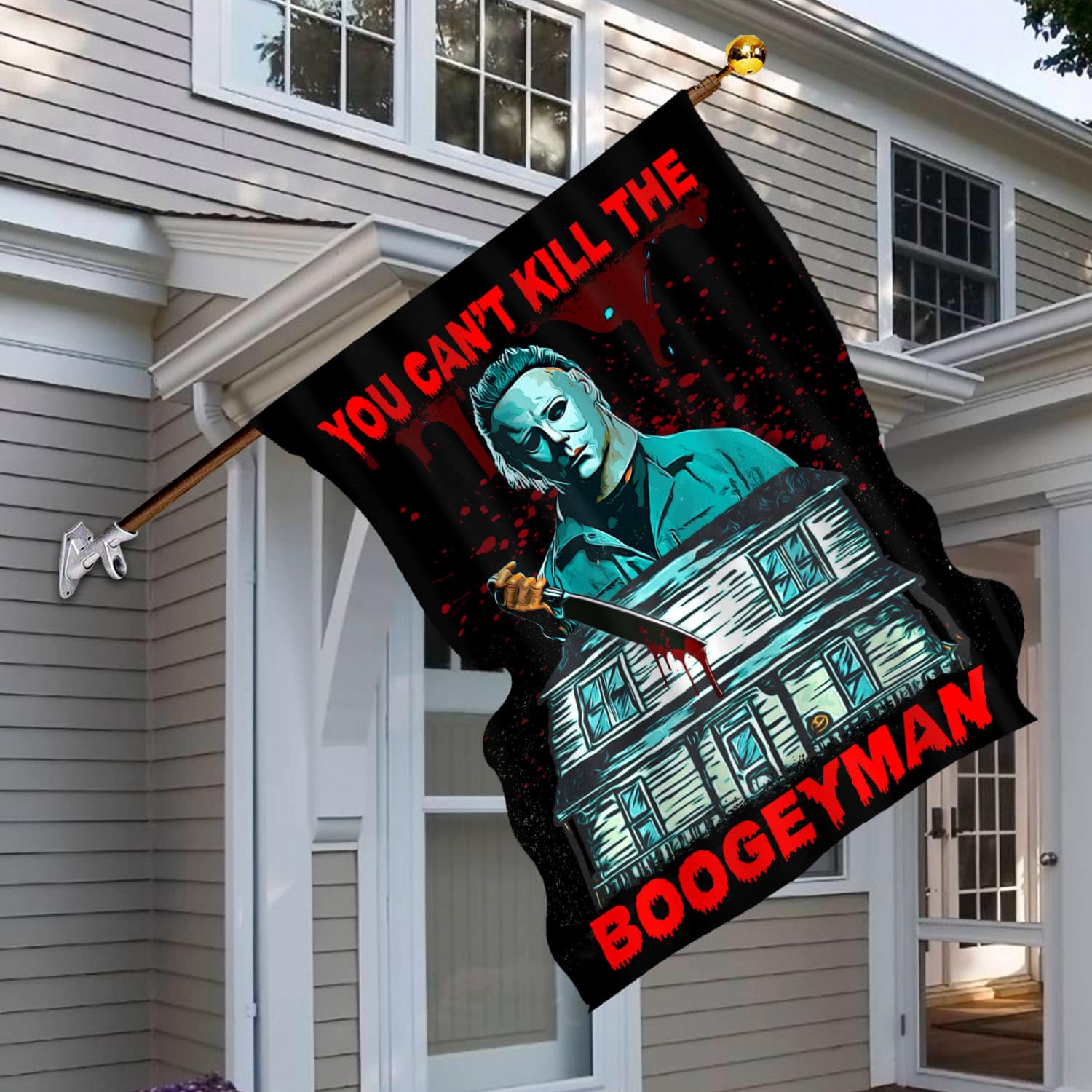 1BN. Can't Kill Boogeyman 30x40 House Flag Mockup 6