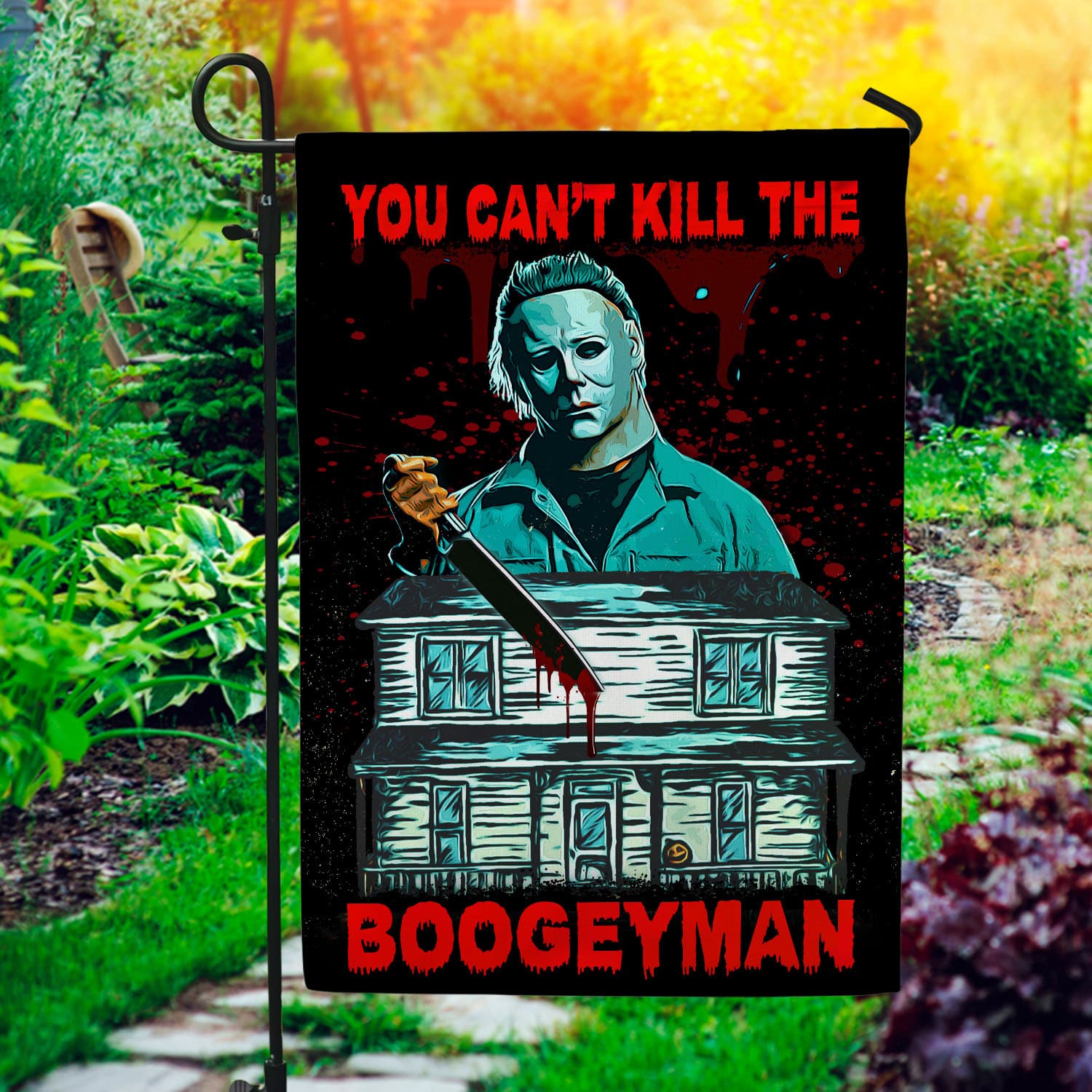 1BN. Can't Kill Boogeyman 30x40 Garden Flag Mockup 1