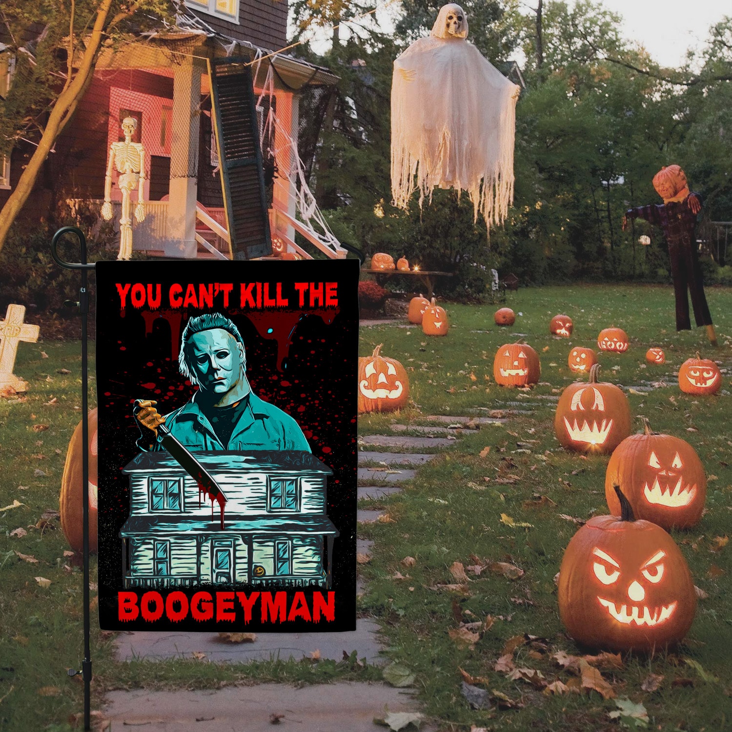 1BN. Can't Kill Boogeyman 30x40 Garden Flag Mockup 6