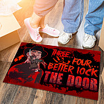 Three Four Better Lock The Door Freddy Krueger Outdoor Indoor Doormat - Funny Halloween Horror Movie Door Mat