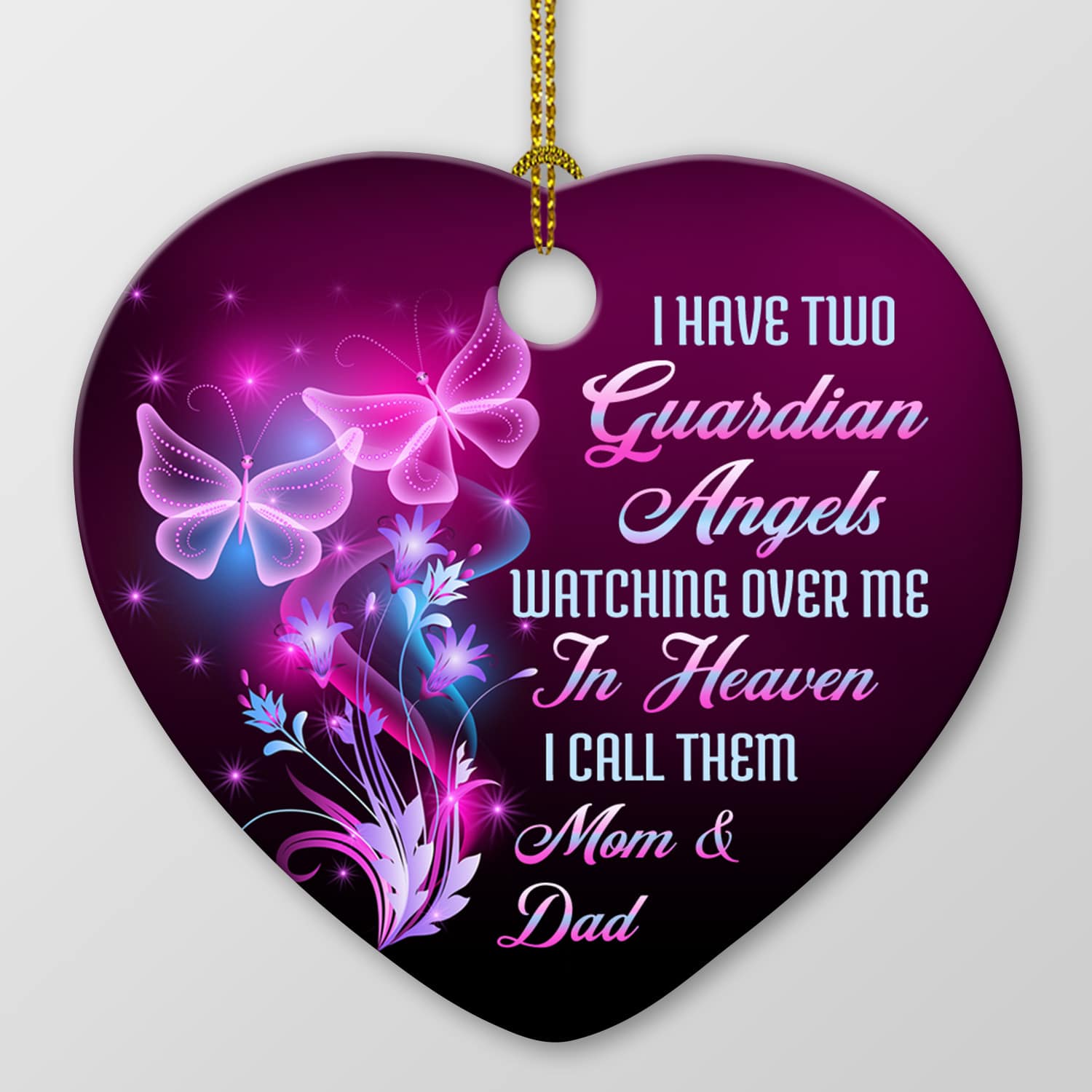2O. Guardian Angels Ornament (6) Heart Ornament Mockup Simple